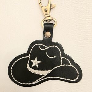 Black Leather Cowboy Hat Key Holder